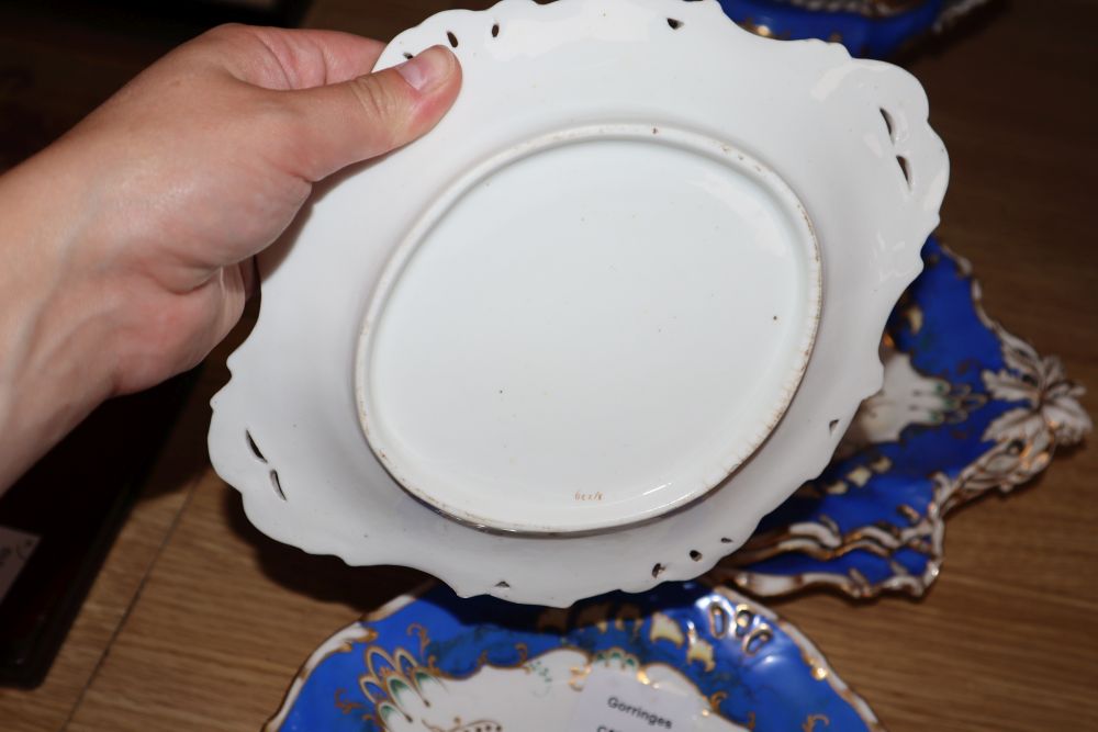 A Victorian Continental porcelain part dessert service